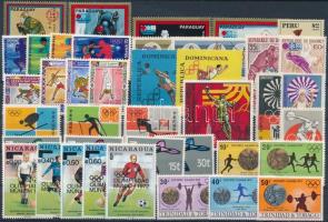 Olimpia motívum tétel 1971-1972 40 db bélyeg, közte teljes sorok, 1971-1972 Olympics theme items 40 stamps, complete sets