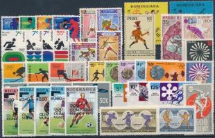 Olimpia motívum tétel 42 db bélyeg, közte teljes sorok, Olympics theme items 42 stamps, complete sets