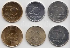 2003-2009. 10Ft-200Ft 6klf aranyozott, ezüstözött, multicolor és forgalmi fémpénz T:vegyes