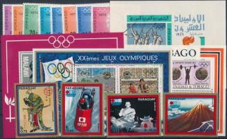 1971-1973 Olympics theme items 12 stamps + 4 blocks, Olimpia motívum tétel 1971-1973 12 db bélyeg + 4 db blokk