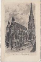 Vienna, Wien - churches, 2 postcards - Original Radierung, Handabzug