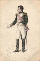 Napoleon, etching style art postcard