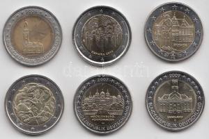 Vegyes 2€ tétel 6db klf motívummal T:vegyes
6pcs of various 2€ C:mixed