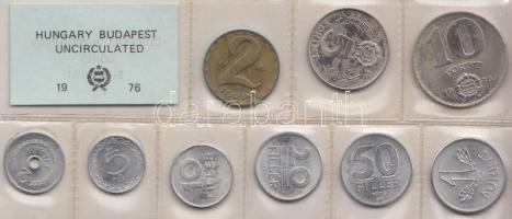 1976. 2f-10Ft 9db klf érmés forgalmi sor fóliatokban T:1