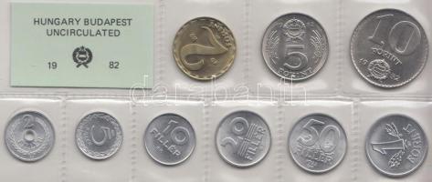 1982. 2f-10Ft 9db klf érmés forgalmi sor fóliatokban T:1