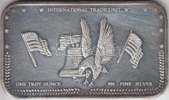 Amerikai Egyesült Államok DN. 1oz / 0.999 befektetési ezüst tömb T:PP USA ND One troy ounce pure .999 fine silver block C:PP