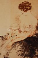 Louis Icart (1880-1950): Japán kert (cca 1930). Aquatinta, papír, jelzett, 38x28 cm