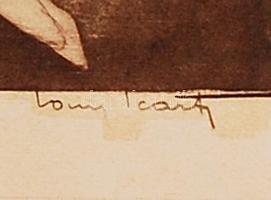 Louis Icart (1880-1950): Japán kert (cca 1930). Aquatinta, papír, jelzett, 38x28 cm