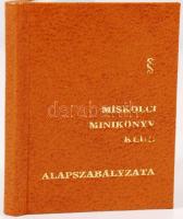 Borsod-Abaúj-Zemplén megyei II. Rákóczi Ferenc könyvtár Miniatűrkönyv Gyűjtők Klubja alapszabályzata. Minikönyv, készült 50 számozott példányban, kiadói  műbőr kötés, újszerű állapotban.