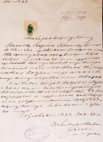 1939 Lemberger Ábrahám nyírbátori főrabbi saját kézzel írt igazolása