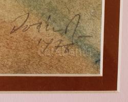 Iványi Ödön (1918-1985): Halásztelek. Akvarell, papír, jelzett, üvegezett keretben, 56×39 cm