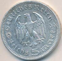 Német 3. Birodalom 1936A 5M Ag "Hindenburg" T:2-
German Third Reich 1936A 5 Marks Ag &quot...