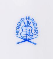 Herendi virágmintás kettes kínáló, hibátlan, jelzett, h: 44 cm