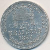1869GYF 20Kr Ag "Magyar Királyi Váltó Pénz" T:2/2-