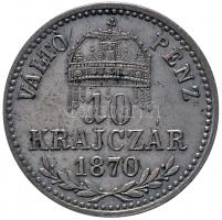 1870KB 10kr Ag "Váltó Pénz" T:2
