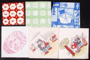 cca 1960 kb 80-100 db-os szalvétagyűjtemény / napkins