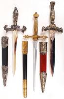 Denix márkájú három darab tőr, másolatok: Arthur király varázslatos tőre, II Rákóczi Ferenc tőre, Mu...
