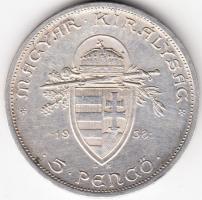 1938. 5P Ag "Szent István" T:2 Adamo P8.1