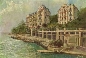 Abbazia, Hotel Imperial, artist signed postcard