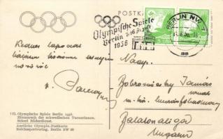 1936 Berlin, Olympische Spiele, Einmarsch der schwedischen Turnerinnen / Olympic Games, Swedish gymn...