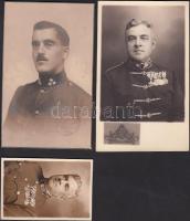 3 db katonatiszteket ábrázoló fotó, 7x10 és 8x13 cm-es méretben / military officiers