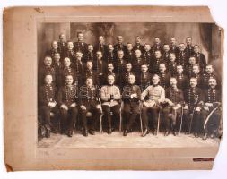 1912 Trieszt, Katonai csoportkép, 39x26 cm, kartonra ragasztva