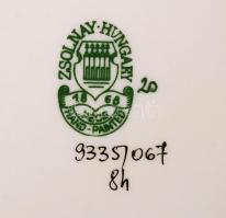 Zsolnay virág mintás tálka, kézzel festett, jelzett, hibátlan, d:12 cm