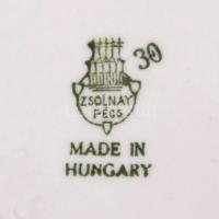 Zsolnay virág mintás kis tálka, kézzel festett, jelzett, hibátlan, d:10×10 cm