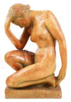 Gabay László (1897-1952): Art-deco női akt, festett kerámia, hibátlan, alján KS monogrammal, m:29 cm / Art-deco nude, ceramics figure
