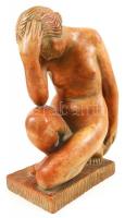 Gabay László (1897-1952): Art-deco női akt, festett kerámia, hibátlan, alján KS monogrammal, m:29 cm...