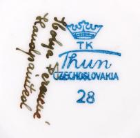 Thun mokkás készlet, japán életképpel, kézzel festett, jelzett, hibátlan