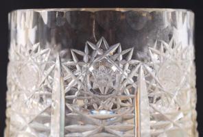 Ólomkristály váza, csiszolt, hámozott, hibátlan, koszos, m:25 cm