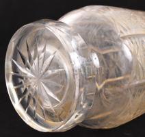 Ólomkristály váza, csiszolt, hámozott, hibátlan, koszos, m:25 cm