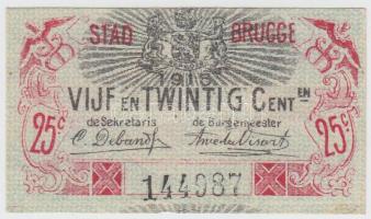 Belgium / Brugge 1915. 25c városi pénz T:III Belgium / Brugge 1915. 25 Cents local money C:F