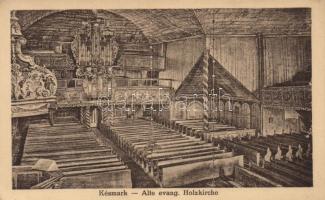 Késmárk, fatemplom belső; Emil Schmidt kiadása / wooden church interior