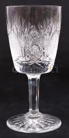 Ólomkristály borospohár készlet, csiszolt, metszett, hibátlan, m:13,5 cm