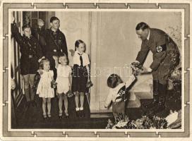 Adolf Hitler meeting children, NS Propaganda, the Führer's 50th birthday Ga. (fa)