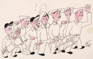 Altorjay humoros grafikája (1959). Vegyes technika, papír, jelzett, 31x21 cm
