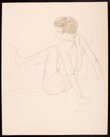 1919 Arthur Paunzen (1890-1940): 15 Aktzeichnungen című mappából mind a 15 db alkotás. Színezett lit...