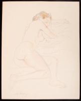 1919 Arthur Paunzen (1890-1940): 15 Aktzeichnungen című mappából mind a 15 db alkotás. Színezett lit...