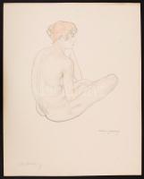 1919 Arthur Paunzen (1890-1940): 15 Aktzeichnungen című mappából mind a 15 db alkotás. Színezett lit...