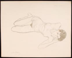 1919 Arthur Paunzen (1890-1940): 15 Aktzeichnungen című mappából mind a 15 db alkotás. Színezett lit...