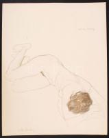 1919 Arthur Paunzen (1890-1940): 15 Aktzeichnungen című mappából mind a 15 db alkotás. Színezett lit...