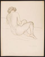 1919 Arthur Paunzen (1890-1940): 15 Aktzeichnungen című mappából mind a 15 db alkotás. Színezett lit...