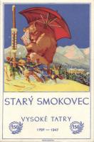 1947 Ótátrafüred, Stary Smokovec, Vysoké Tatry; bear, 150th anniversary
