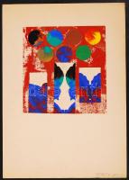 Németh Ami jelzéssel: Kompozíció. Tempera, papír, jelzett, 21x30 cm