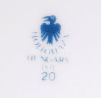 Hollóházi Erika mintás kerek tál, matricás, jelzett, hibátlan, m: 9,5 cm, d:22,5 cm