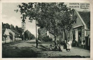 Paripás, Parabuc (Ratkovo); Fő utca, Glavna ulica / main street, shop (EK)