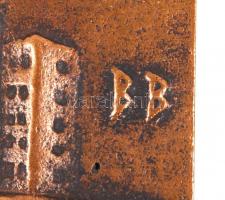 Búza Barna (1910-2010): Miskolci Közlekedési Vállalat 1897-1972. Bronz, jelzett, 6,5×15 cm