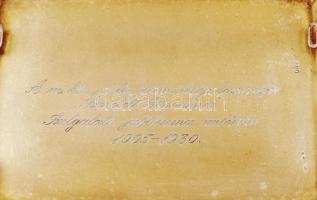 Ezüst (Ag.) cigaretta tálca, jelzett, mesterjeggyel, aranyozott monogrammal, belül gravírozott, 12×8,5 cm, nettó: 169 g